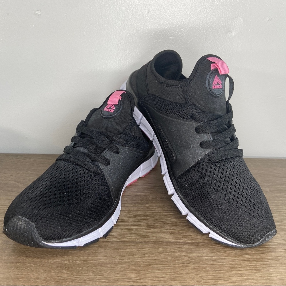 RBX Athletic Running Shoes Women’s 7.5 Sneakers Black Pink White Lace Up EF6908